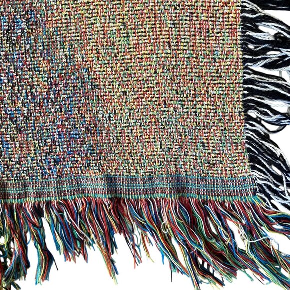 Thomas Kinkade Tapestry Winter Scene Afghan Throw Blanket Colorful Cotton Fringe - Picture 5 of 7